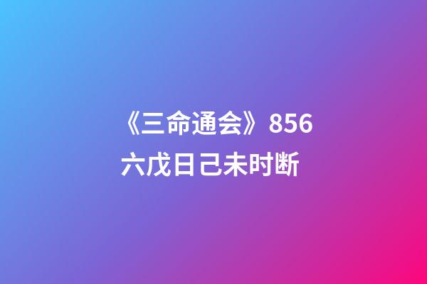 《三命通会》8.56 六戊日己未时断